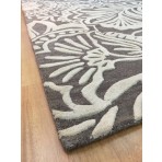 Handmade Wool Floral Ivory/ Brown 5' x 8' lt1040 Area Rug