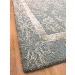 Handmade Wool/ Viscose Persian Blue/ Sage 5' x 8' lt1045 Area Rug