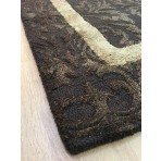 Handmade Wool/ Viscose Persian Brown/ Gold 5' x 8' lt1046 Area Rug
