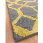 Handmade Wool Modern Gray/ Gold 5' x 8' lt1049 Area Rug