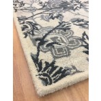Handmade Wool Floral Ivory/ Gray 5' x 8' lt1052 Area Rug
