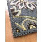 Handmade Wool Floral Gray/ Ivory 5' x 8' lt1056 Area Rug
