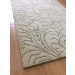 Handmade Wool Floral Ivory Green 5' x 8' lt1063 Area Rug