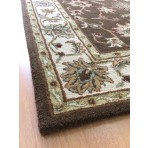 Handmade Wool Persian Brown/ Sage 5' x 8' lt1064 Area Rug