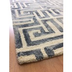 Handmade Wool Modern Ivory/ Gray 5' x 8' lt1066 Area Rug