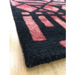 Handmade Wool Modern Black/ Red 5' x 8' lt1073 Area Rug