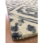 Handmade Wool Modern Ivory/ Blue 5' x 8' lt1074 Area Rug