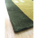 Handmade Wool Modern Gold/ Green 5' x 8' lt1075 Area Rug