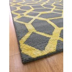 Handmade Wool Modern Gray Gold 5' x 8' lt1079 Area Rug