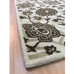 Handmade Wool Floral Beige/ Brown 5' x 8' lt1090 Area Rug