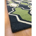 Handmade Wool Modern Blue/ Green 5' x 8' lt1091 Area Rug