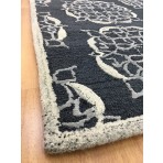 Handmade Wool Floral Charcoal/ Gray 5' x 8' lt1093 Area Rug