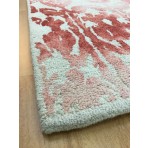 Handmade Wool Floral Ivory/ Red 5' x 8' lt1098 Area Rug