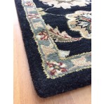 Handmade Wool Floral Black/ Green 5' x 8' lt1103 Area Rug