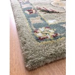 Handmade Wool Persian Green/ L. Blue 5' x 8' lt1106 Area Rug