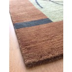 Handmade Wool Modern Brown/ Ivory 5' x 8' lt1108 Area Rug