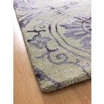 Handmade Wool Floral Ivory/ Purple 5' x 8' lt1109 Area Rug