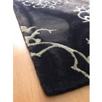 Handmade Wool Floral Black/ Gray 5' x 8' lt1118 Area Rug