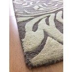 Handmade Wool Floral Ivory/ Brown 5' x 8' lt1122 Area Rug