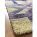 Handmade Wool Modern Yellow/ Purple 5' x 8' lt1126 Area Rug