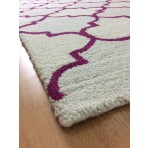 Handmade Wool Modern Ivory/ Purple 5' x 8' lt1132 Area Rug