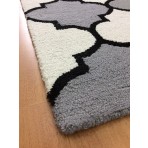 Handmade Wool Modern Ivory/ Gray 5' x 8' lt1138 Area Rug