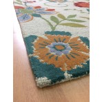 Handmade Wool Floral Beige/ Green 5x7 lt1143 Area Rug