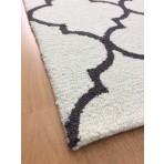 Handmade Wool Modern Ivory/ Black 5' x 8' lt1151 Area Rug