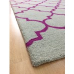 Handmade Wool Modern Gray/ Pink 5' x 8' lt1161 Area Rug