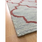 Handmade Wool Modern Gray/ Rust 5' x 8' lt1163 Area Rug