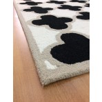 Handmade Wool Modern Ivory/ Black 5' x 8' lt1167 Area Rug