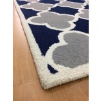Handmade Wool Modern Blue/ Gray 5' x 8' lt1169 Area Rug
