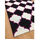 Handmade Wool Modern Black/ Ivory 5' x 8' lt1171 Area Rug