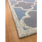 Handmade Wool Modern L.Blue/ Gray 5' x 8' lt1174 Area Rug