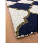 Handmade Wool Modern Ivory/ Blue 5' x 8' lt1175 Area Rug