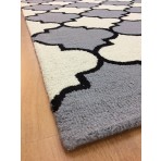 Handmade Wool Modern Silver/ Ivory 5' x 8' lt1180 Area Rug