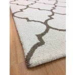 Handmade Wool Modern Ivory/ Green 5' x 8' lt1183 Area Rug