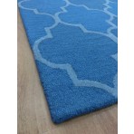 Handmade Wool Modern Blue/ Silver 5' x 8' lt1194 Area Rug