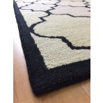 Handmade Wool Modern Black/ Ivory 5' x 8' lt1202 Area Rug