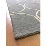 Handmade Wool Modern Gray/ Ivory 5' x 8' lt1207 Area Rug