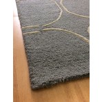 Handmade Wool Modern Dark Gray/ Rust 5' x 8' lt1209 Area Rug