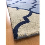 Handmade Wool Modern Blue/ Ivory 5' x 8' lt1224 Area Rug