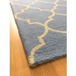 Handmade Wool Modern Blue/ Ivory 5' x 8' lt1226 Area Rug