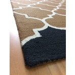 Handmade Wool Modern Brown/ Navy Blue 5' x 8' lt1250 Area Rug