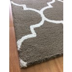 Handmade Wool Modern Brown/ Ivory 5' x 8' lt1260 Area Rug