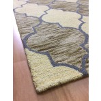 Handmade Wool Modern Gold/Green 5' x 8' lt1264 Area Rug