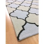 Handmade Wool Modern Beige/L.Blue 5' x 8' lt1279 Area Rug