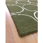 Handmade Wool Modern Green/ Ivory 5' x 8' lt1292 Area Rug