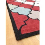 Handmade Wool Modern Red/ Ivory 5' x 8' lt1300 Area Rug