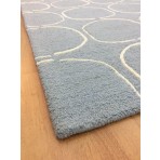 Handmade Wool Modern L.Blue/ Ivory 5' x 8' lt1301 Area Rug